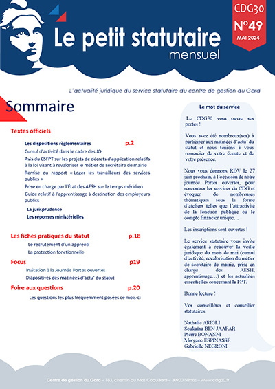 Le petit statutaire - Juin 2024